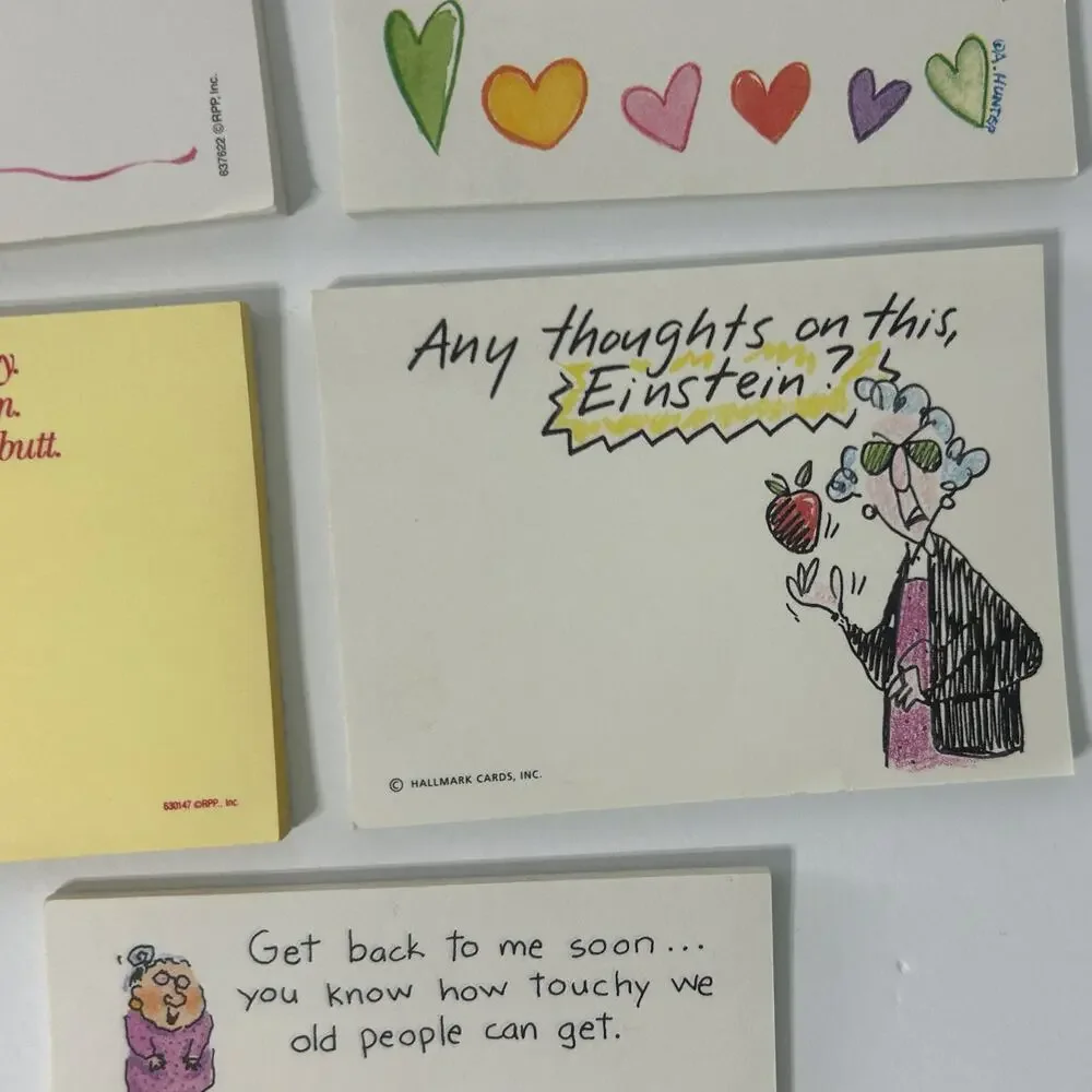 Vintage Stationery Lot of 9 Hallmark Shoebox Sticky Notes Notepad